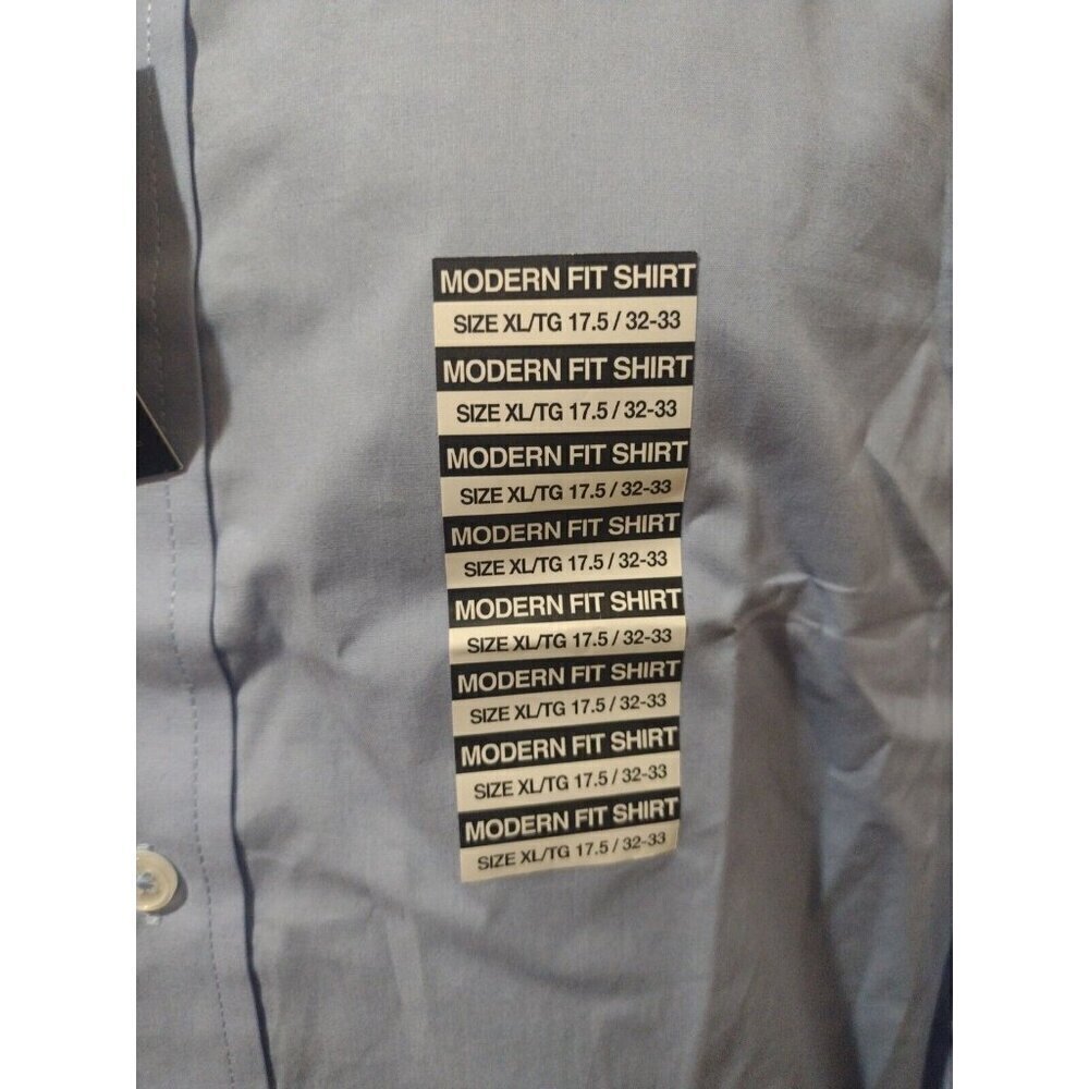New NWT Nick Graham Men's Blue Modern-Fit Dress Button Shirt Size XL 17.5 32-33 - Picture 4 of 12